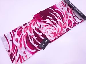 新品　浴衣　女性　変わり織　菊模様浴衣（フリーサイズ）（赤紫）